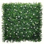 Jardín vertical Jazmín 50x50cm • Color: hojas verdes • Detalle: flores blancas tipo jazmín • Medida: 50 x 50 cm