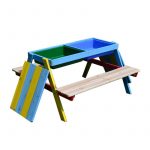 Mesa picnic infantil multicolor Color: multicolor Material: madera Largo  89cm Ancho 85cm Alto  48,5cm   
